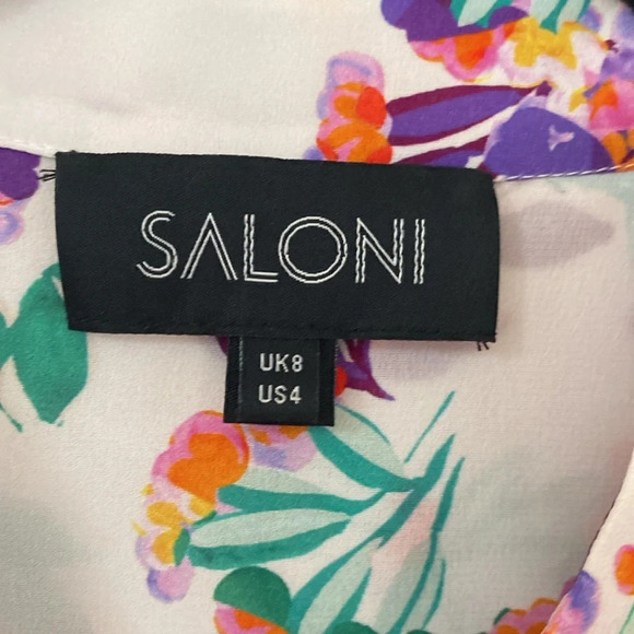 Saloni Chloe Floral Silk Button-Up Blouse‎ - Picture 8 of 10